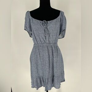 ALTAR’D STATE BABY DOLL MINI DRESS IN LIGHT BLUE W/WHITE FLOWERS LINGERIE STRAPS